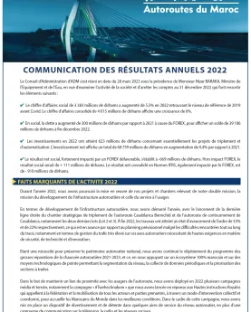 Communiqué des résultats annuels 2022