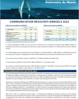 Communiqué des résultats annuels 2023