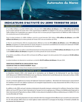 INDICATEURS D’ACTIVITÉ DU 2ème TRIMESTRE 2024