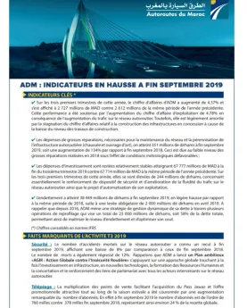 Indicateurs Trimestriels T3 2019