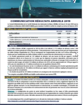 Résultats annuels 2019​